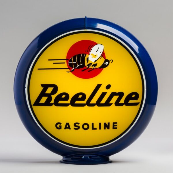 Beeline Gasoline 13.5" Gas Pump Globe with dark blue plastic body