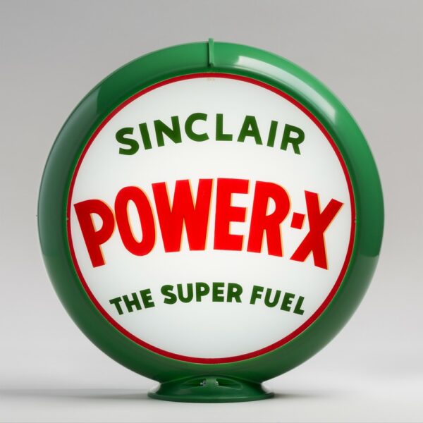 Sinclair Power-X 13.5" Gas Pump Globe with green plastic body