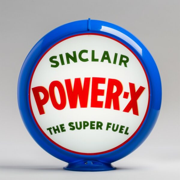 Sinclair Power-X 13.5" Gas Pump Globe with light blue plastic body