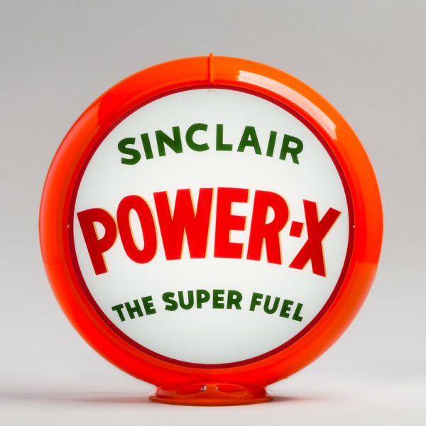 Sinclair Power-X 13.5" Gas Pump Globe with orange plastic body