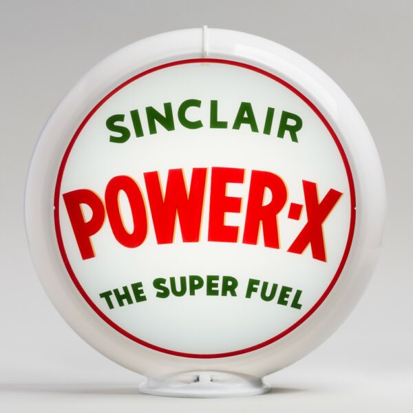 Sinclair Power-X 13.5" Gas Pump Globe with white plastic body