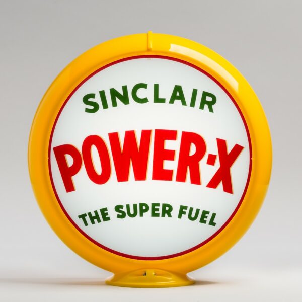 Sinclair Power-X 13.5" Gas Pump Globe with yellow plastic body