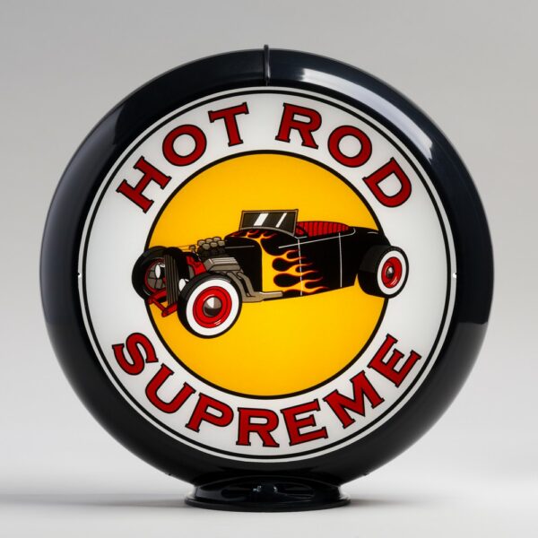 Hot Rod Supreme 13.5" Gas Pump Globe with black plastic body