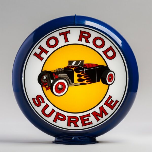 Hot Rod Supreme 13.5" Gas Pump Globe with dark blue plastic body