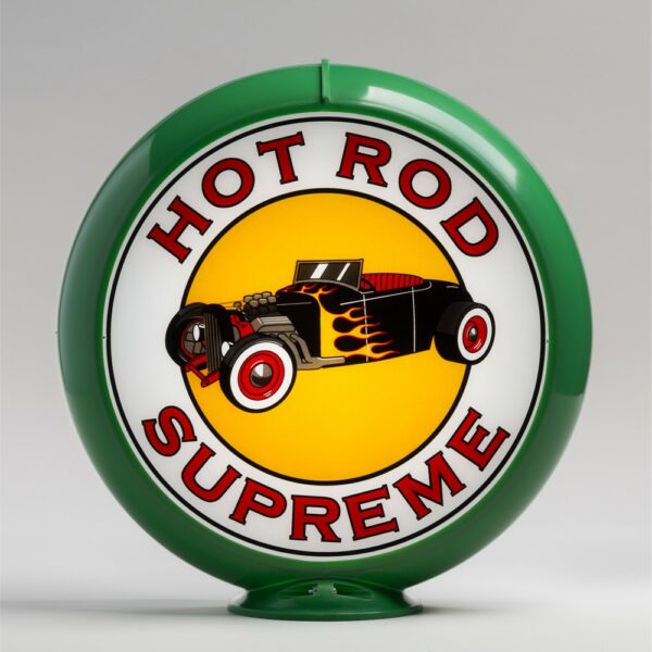 Hot Rod Supreme 13.5" Gas Pump Globe with green plastic body