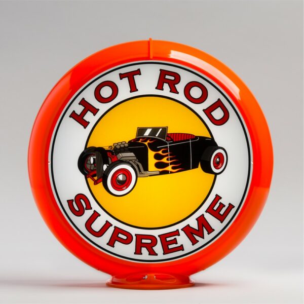 Hot Rod Supreme 13.5" Gas Pump Globe with orange plastic body