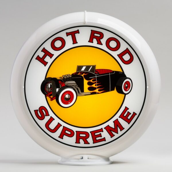 Hot Rod Supreme 13.5" Gas Pump Globe with white plastic body