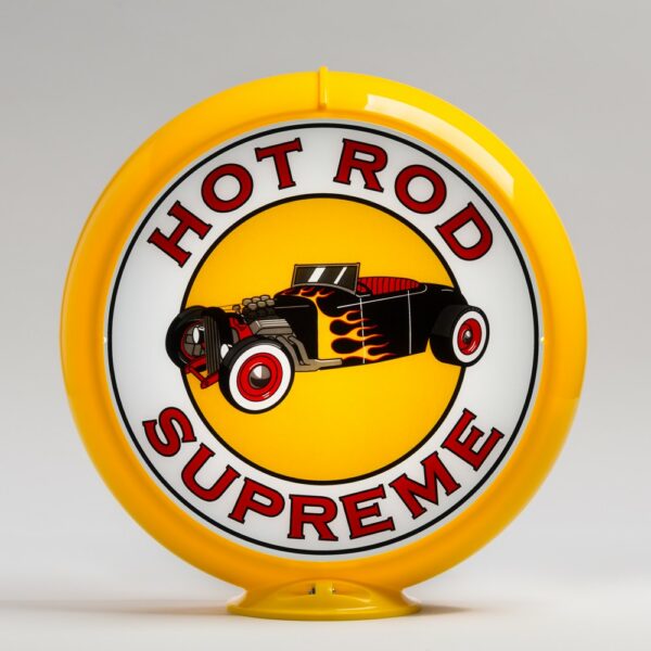 Hot Rod Supreme 13.5" Gas Pump Globe with yellow plastic body