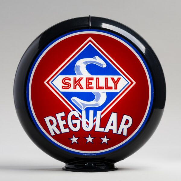 Skelly Regular 13.5" Gas Pump Globe with black plastic body