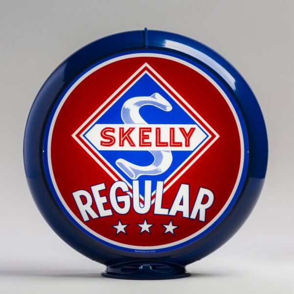 Skelly Regular 13.5" Gas Pump Globe with dark blue plastic body