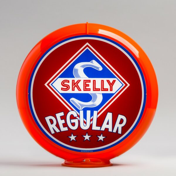 Skelly Regular 13.5" Gas Pump Globe with orange plastic body