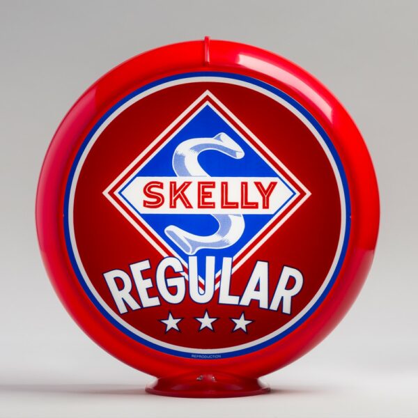 Skelly Regular 13.5" Gas Pump Globe with red plastic body