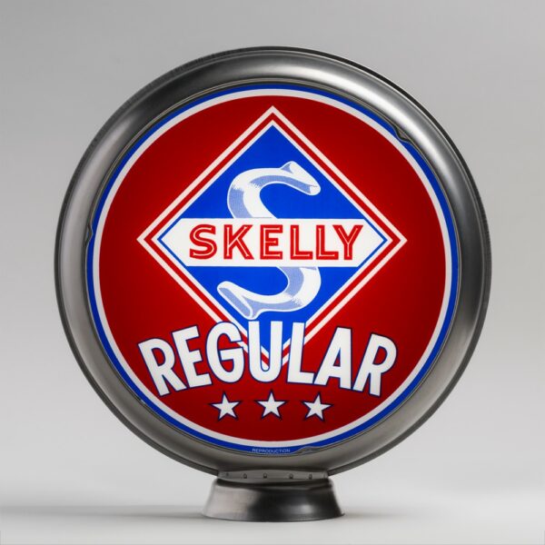 Skelly Regular 13.5" Gas Pump Globe with unpainted steel body