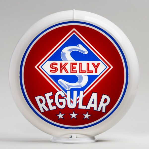 Skelly Regular 13.5" Gas Pump Globe with white plastic body