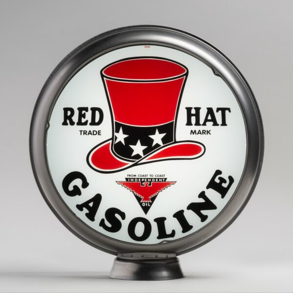 Red Hat Gasoline 13.5" Gas Pump Globe with unpainted steel body