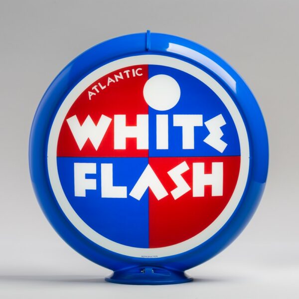 Atlantic White Flash 13.5" Gas Pump Globe with light blue plastic body