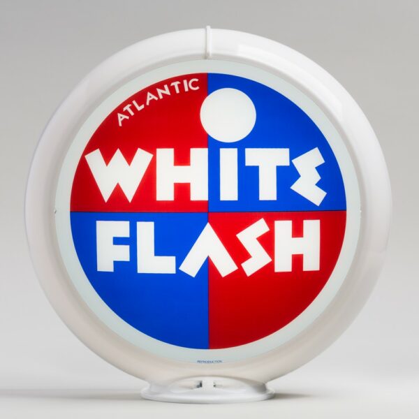 Atlantic White Flash 13.5" Gas Pump Globe with white plastic body