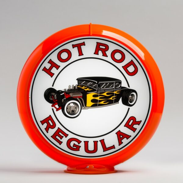 Hot Rod Regular 13.5" Gas Pump Globe with orange plastic body