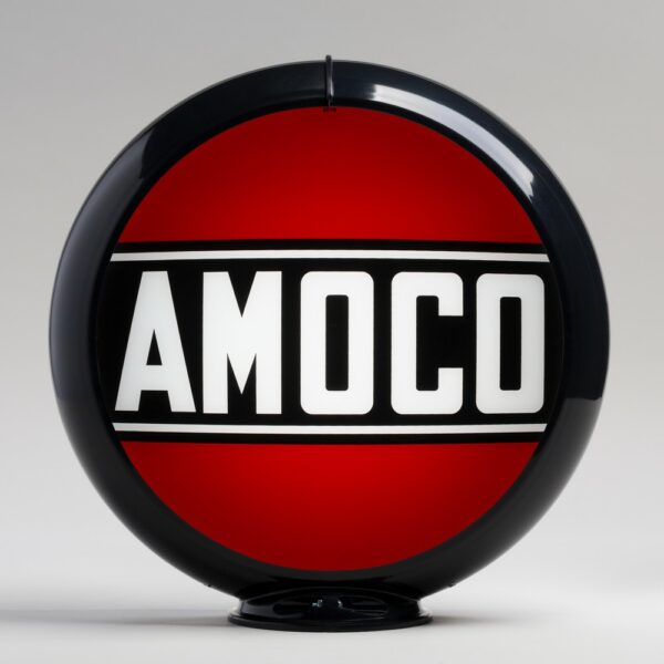 Amoco 13.5" Gas Pump Globe with black plastic body