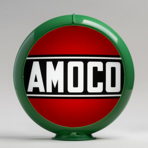 Amoco 13.5" Gas Pump Globe with green plastic body