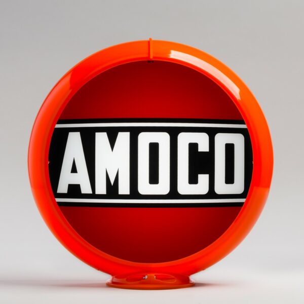 Amoco 13.5" Gas Pump Globe with orange plastic body