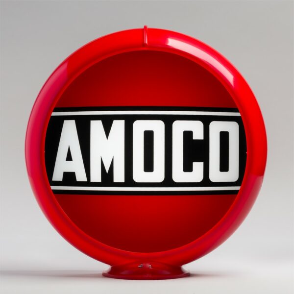 Amoco 13.5" Gas Pump Globe with red plastic body