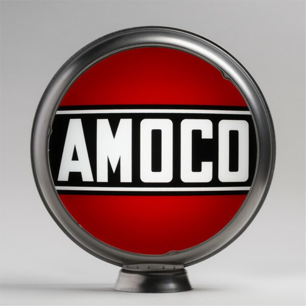 Amoco 13.5" Gas Pump Globe with unpainted steel body