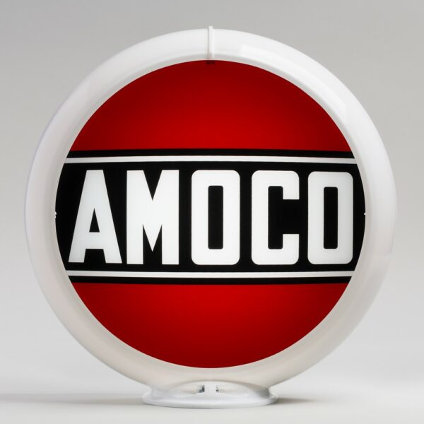 Amoco 13.5" Gas Pump Globe with white plastic body