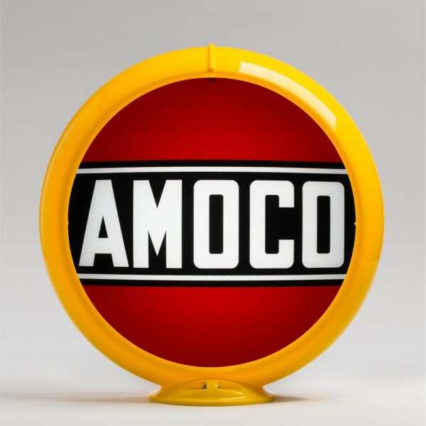 Amoco 13.5" Gas Pump Globe with yellow plastic body