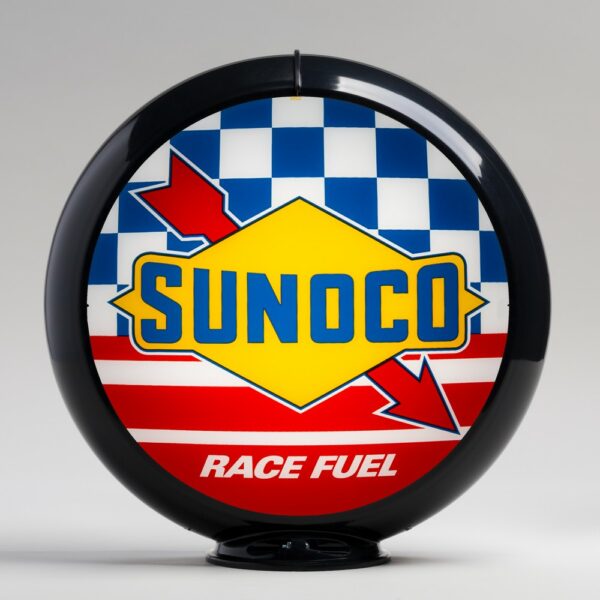 Sunoco Racing Gasoline 13.5" Gas Pump Globe with black plastic body