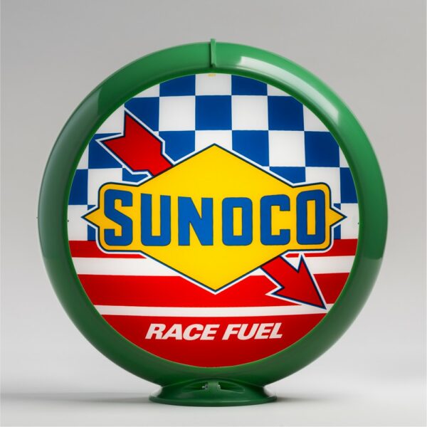 Sunoco Racing Gasoline 13.5" Gas Pump Globe with green plastic body