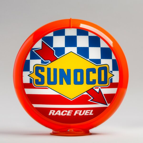 Sunoco Racing Gasoline 13.5" Gas Pump Globe with orange plastic body