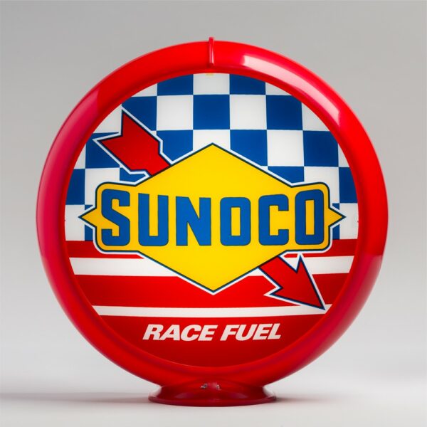 Sunoco Racing Gasoline 13.5" Gas Pump Globe with red plastic body