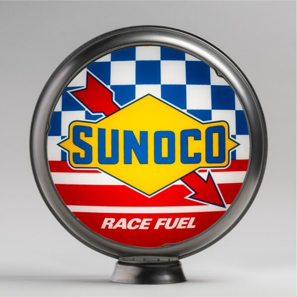 Sunoco Racing Gasoline 13.5" Gas Pump Globe with unpainted steel body