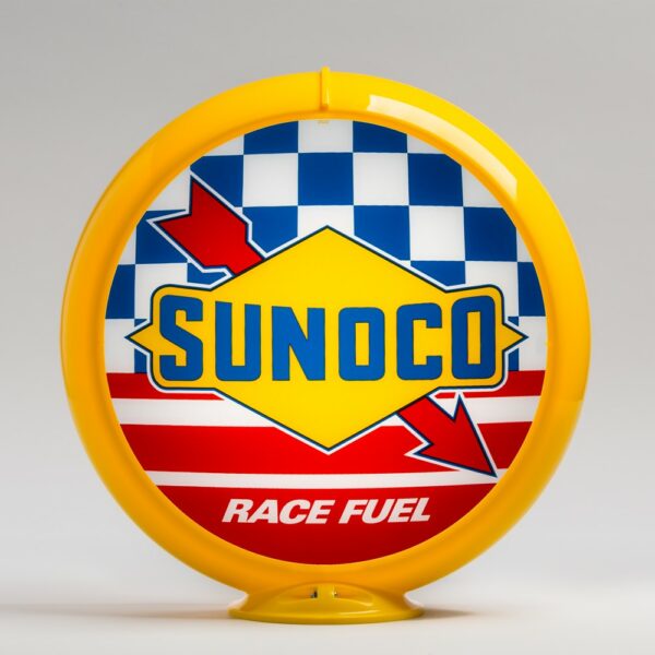 Sunoco Racing Gasoline 13.5" Gas Pump Globe with yellow plastic body