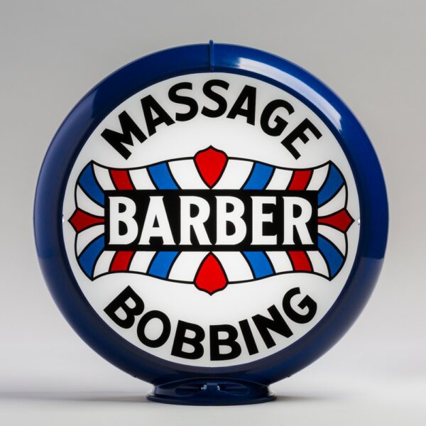 Barber Shop 13.5" Gas Pump Globe with dark blue plastic body