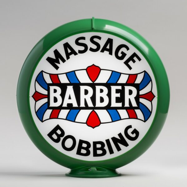 Barber Shop 13.5" Gas Pump Globe with green plastic body