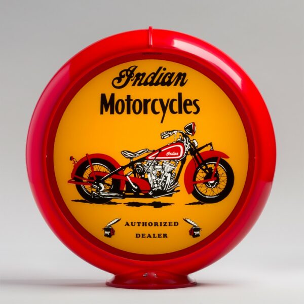 Indian M.C. (Motorcycle) 13.5" Gas Pump Globe with red plastic body