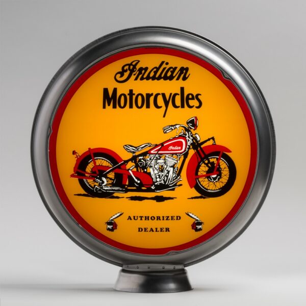 Indian M.C. (Motorcycle) 13.5" Gas Pump Globe with unpainted steel body