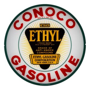 Conoco Ethyl Triangle 13.5" Gas Pump Globe single lens