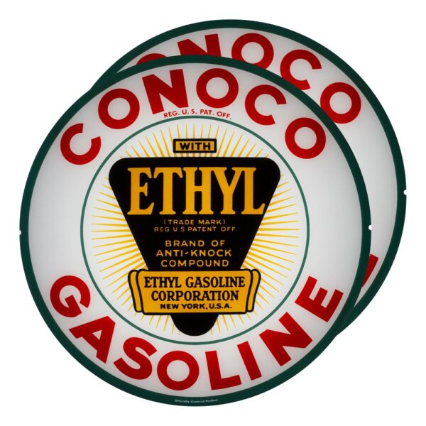 Conoco Ethyl Triangle 13.5" Gas Pump Globe lens pair