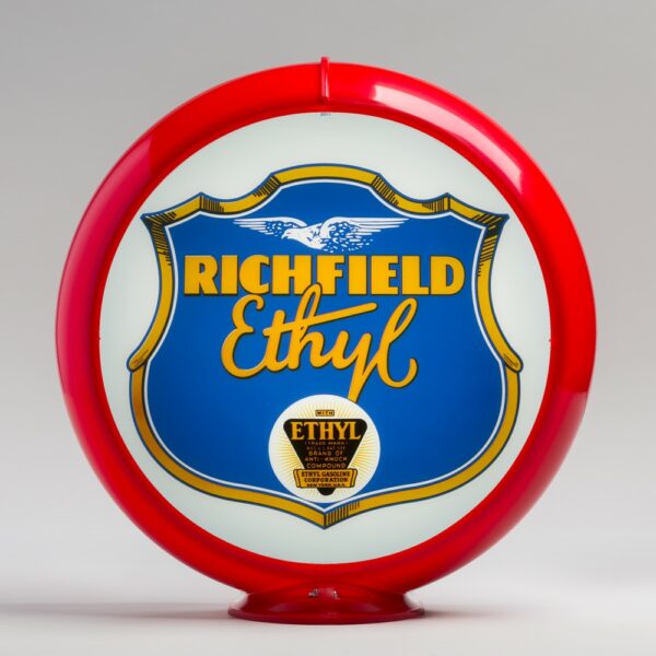 Richfield Ethyl 13.5" Gas Pump Globe with red plastic body