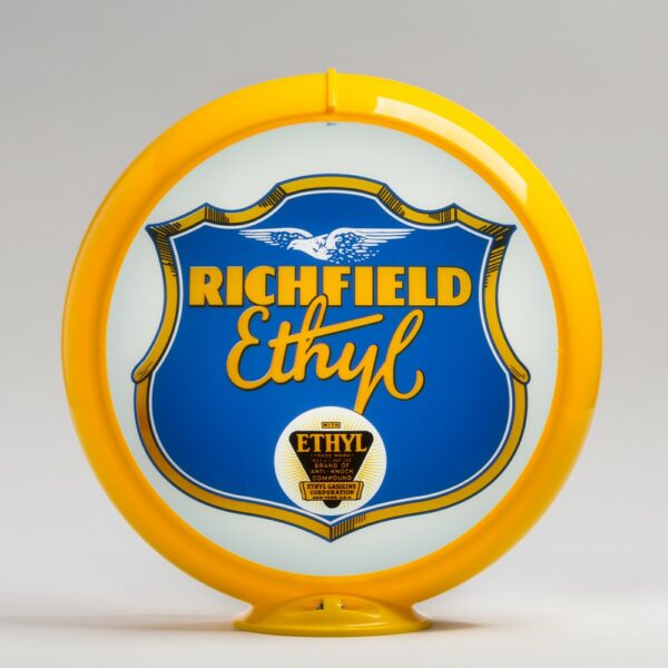 Richfield Ethyl 13.5" Gas Pump Globe with yellow plastic body