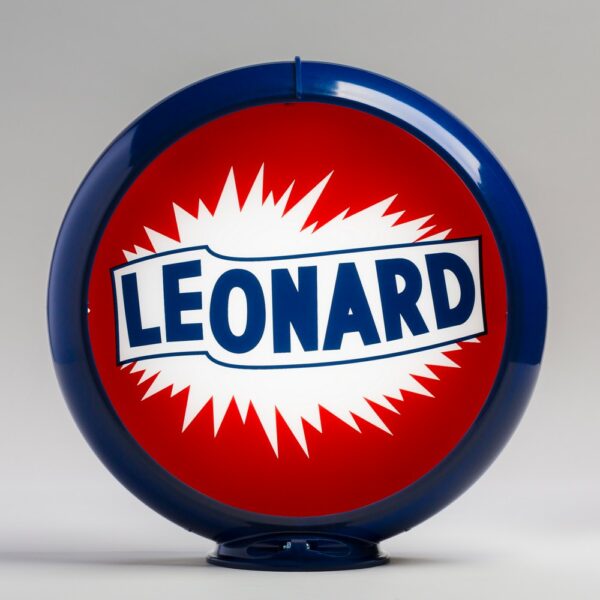 Leonard 13.5" Gas Pump Globe with dark blue plastic body