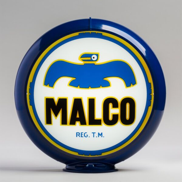 Malco (Thunderbird) 13.5" Gas Pump Globe with dark blue plastic body