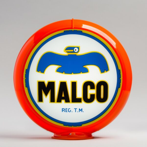 Malco (Thunderbird) 13.5" Gas Pump Globe with orange plastic body