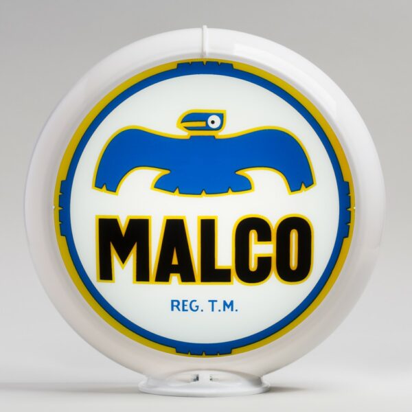 Malco (Thunderbird) 13.5" Gas Pump Globe with white plastic body