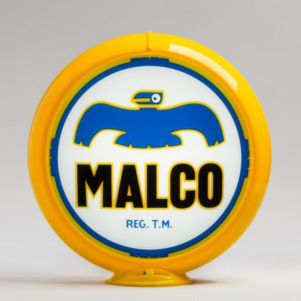 Malco (Thunderbird) 13.5" Gas Pump Globe with yellow plastic body