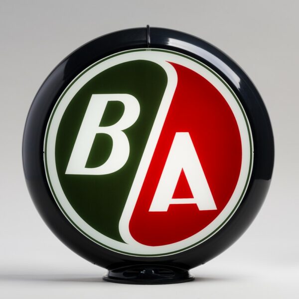 B/A Red & Green 13.5" Gas Pump Globe with black plastic body