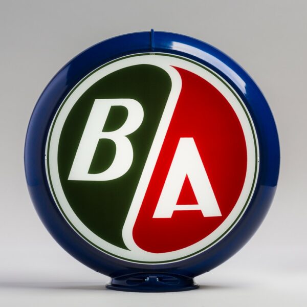 B/A Red & Green 13.5" Gas Pump Globe with dark blue plastic body